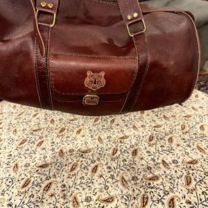 Brown Leather Duffel Bag